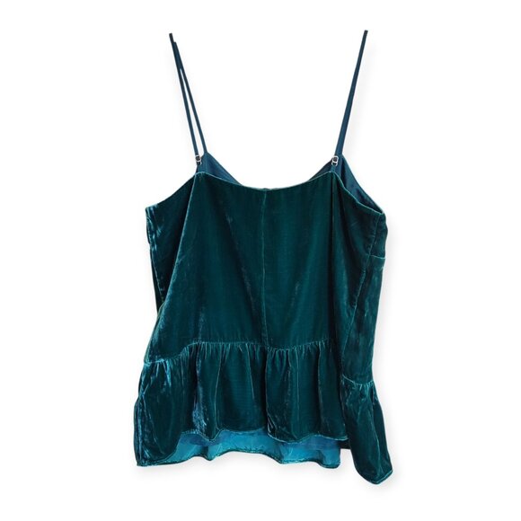 JCrew sleeveless evergreen velvet peplum tank top size 2 NWT Holiday Party Decor - Picture 4 of 11